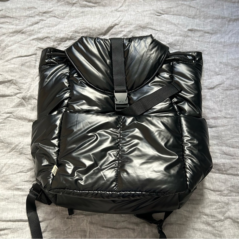 BEIS The Cargo Puff Backpack in Black Travel